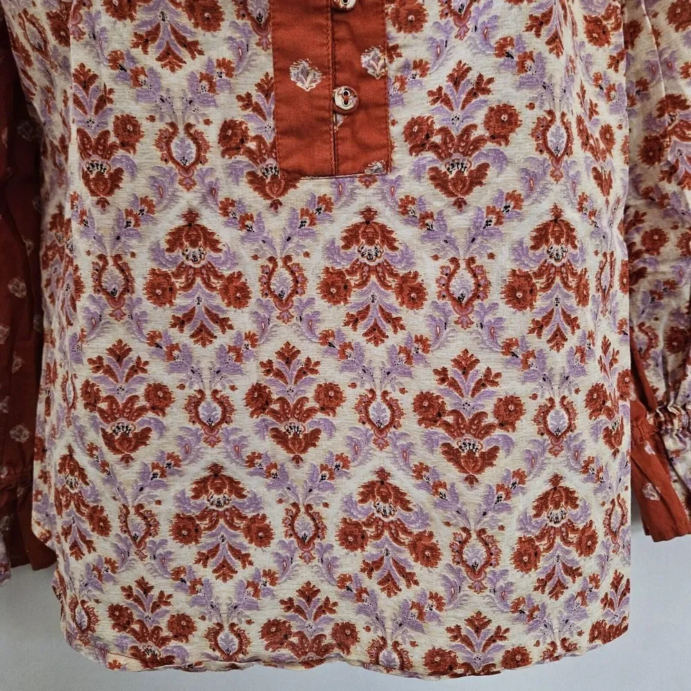 Sundance Red Rust Printed Peasant Tunic - Picture 11 of 14